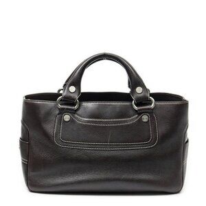 Celine Brown Grain Calfskin Leather Shoulder Bag